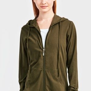 Sofra Women's Cotton Lightweight Zip Up Hoodie Sweater HDC7000 Olive